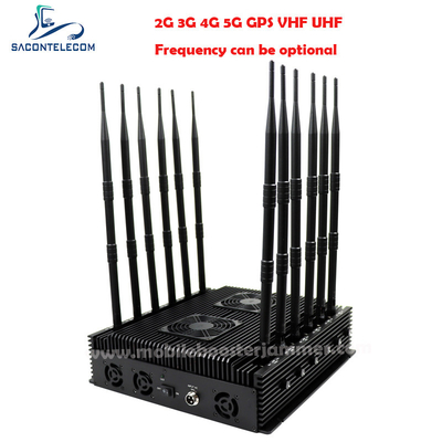 Interno 2.4G 5.8G Bluetooth Wi-Fi Jammer de señal 12 Antenas 80w DCS PCS