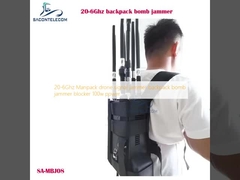 20-6Ghz Manpack bloqueador de señales de drones mochila bloqueador de bombas bloqueador de señales 100w de potencia