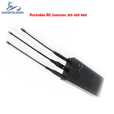 Jammer de señal de coche de 10W con batería de 8000mAh y antenas omnidireccionales para frecuencias RC315 RC433 RC868