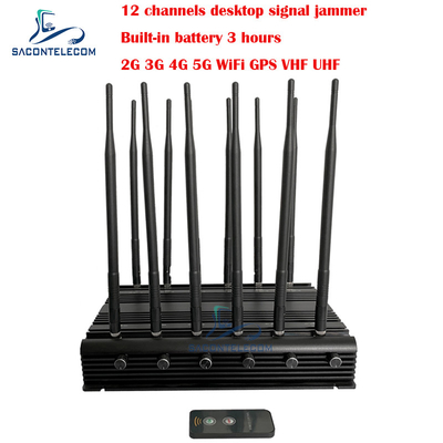 Interruptor de señal de teléfono móvil de escritorio 34w 2G 3G 4G 5G GPSL1 L2 L5 WiFi VHF UHF 12 antenas