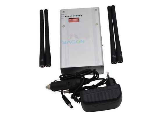 Interruptor GPS de teléfono celular digital portátil con potencia de salida de 6.5w y 4 antenas para 300-3000 metros cuadrados Rango de interferencia
