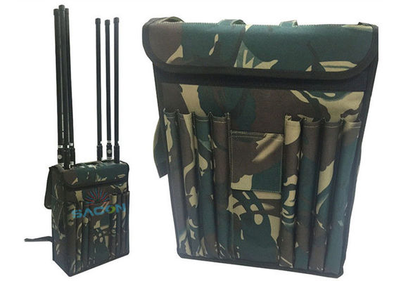 Jammer de Mochila de Alta Potencia 120W con 8 Canales y Batería Incorporada para Bloqueo Seguro de Señales