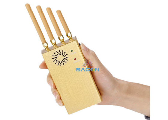 20m alcance 4 antenas 2W potencia de salida GPS portátil jammer y jammer de señal con caja de cuero