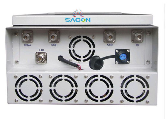 Jammer de señal impermeable de 8 canales de alta potencia de 800W para teléfonos móviles para prisiones