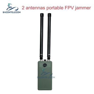 Jammmer anti-drones portátil de mano de 2 bandas con 60W de potencia de salida y batería de 32000 mAh