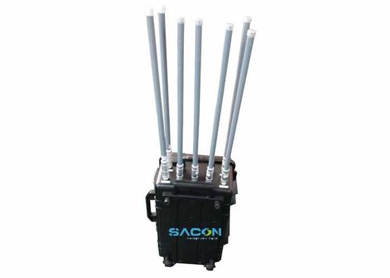 350W 7 canales Manpack Jammer con antenas de fibra de vidrio para bloqueo de señal GPS 3G 4G