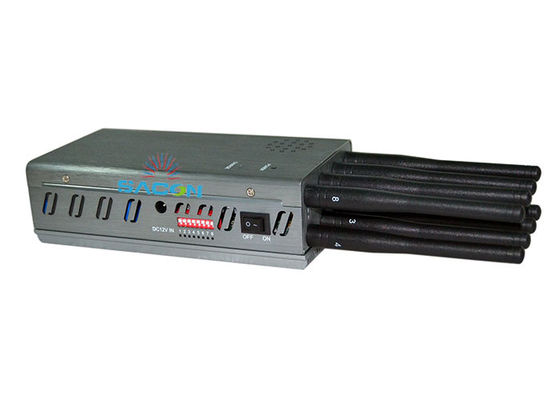 Interruptor de señal portátil de 8 vatios con alcance de 30 metros y 8 antenas para bloquear el teléfono móvil