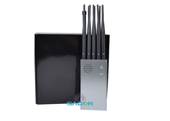 10W Jammer Portátil de Alta Potencia para Teléfonos Móviles con Batería de 8000mAh y 10 Antenas Omnidireccionales