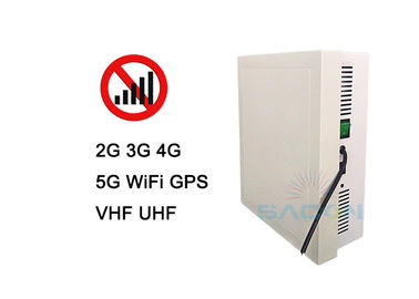 10 canales 5G bloqueador de interferencia de teléfonos móviles construido en antenas de hasta 50 metros de alcance