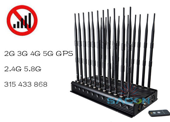 22 antenas 42W Interruptor de señal de potencia de salida con rango de interferencia de 40m para bloqueo móvil y WiFi