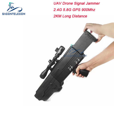 5000mAh 2km 900MHz Drone Jammer de señal WiFi 5.8g 2.4G 4 bandas