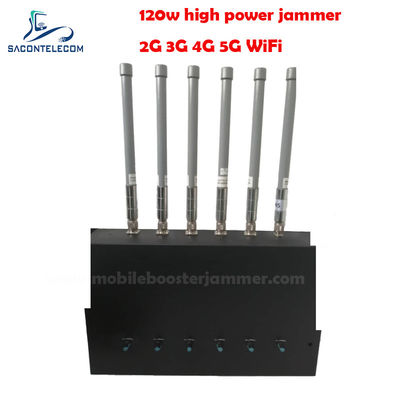 Interruptor de señal de escritorio de 6 canales de 180W con radio de interferencia de 20-150m para 2G 3G 4G 5G GSM CDMA Bloqueo