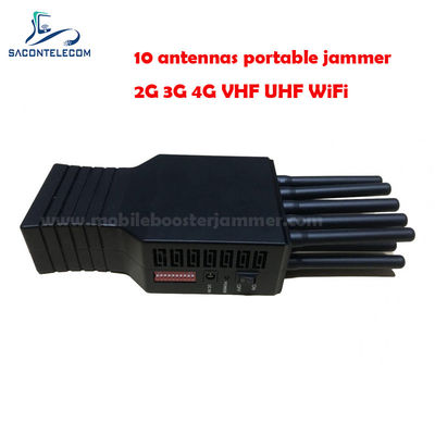 10W de Potencia 10 Antenas Radio de 20m Jammer Portátil Bloqueador GPS WiFi