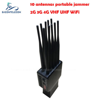 Interruptor de señal portátil de 20 m de radio con batería de 4500 mAh y 10 canales para GSM DCS CDMA 3G 4G WiFi