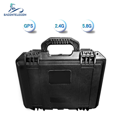 Suitcase Drone Signal Jammer 1.5km Distance Built In Antenna 2.4G 5.8G GPS
