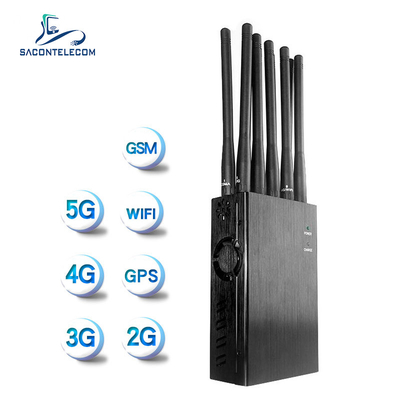 WiFi GPS Locker 2G 3G 4G 5G Bloqueador de interferencia de señal 10 canales 10w de potencia 20m de radio