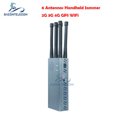 Bloqueador Jammer GPS de 6 bandas con potencia de salida de 54W y radio de 30m para bloqueo de señal de teléfono celular