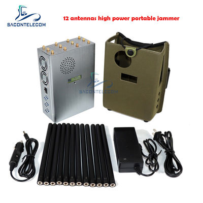 Jammer de señal portátil Lojack GPSL1 con potencia total de 37W, cobertura de 12 bandas y radio de blindaje de 40m
