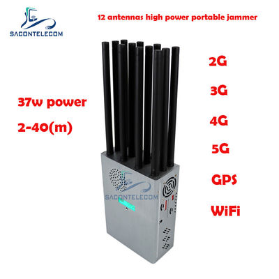 Jammer de señal portátil Lojack GPSL1 con potencia total de 37W, cobertura de 12 bandas y radio de blindaje de 40m
