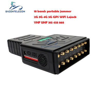 ABS 18W 5G Teléfono Móvil Portátil Jammer de Señal con Cobertura de Bandas Completas y Alcance de 20m