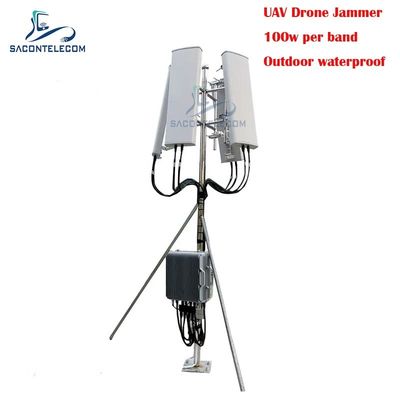 Jammer de señal de dron impermeable para exteriores de 700W y 3KM, jammer de señal GPS para UAV