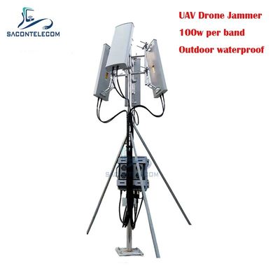 Jammer de señal de dron impermeable para exteriores de 700W y 3KM, jammer de señal GPS para UAV