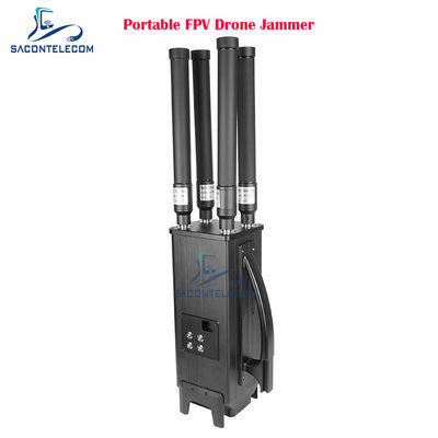 160W 4 bandas Portable Drone Jammer de señal con 1,5KM distancia de interferencia y batería incorporada