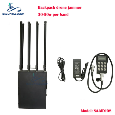 8 bandas 400w Power Man paquete de drones jammer de señal caja de metal mochila jammer de drones UAV