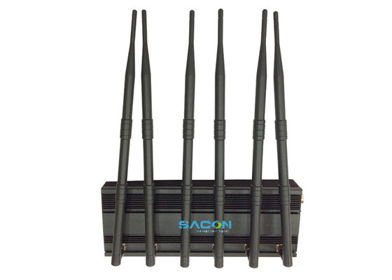 15W de potencia 50m de alcance GPS jammer de señal con 6 bandas de frecuencia para el bloqueo de la señal de teléfono móvil