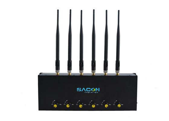 6 antenas de salida ajustable de potencia de la señal de teléfono móvil con interferencia de 40 metros de alcance