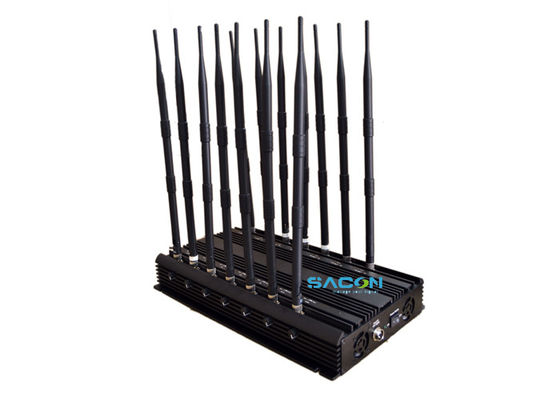 14 bandas 35W alto rendimiento interferencia de señal de teléfono celular con 4 ventiladores de enfriamiento y 70m escudo