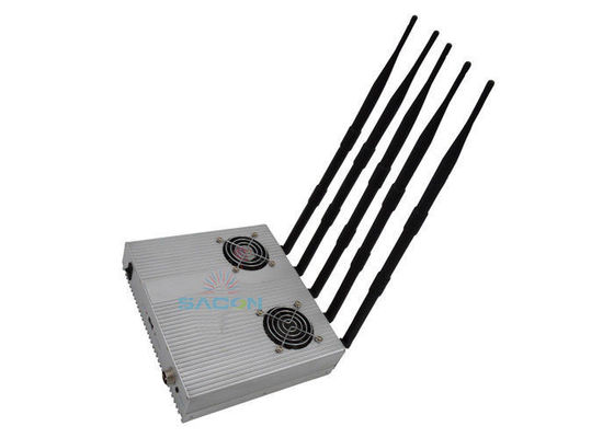 5 Antenas 12 Watt Jammer de Celular GPS con Potencia de Salida Ajustable para Áreas Seguras