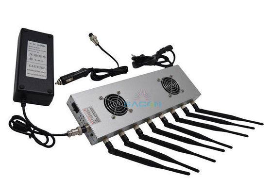 16W Jammer de Señal de Alta Potencia con 8 Antenas y 2 Ventiladores de Refrigeración para Bloqueo de Teléfono Móvil