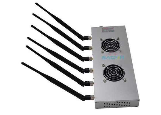 Alta potencia 12W 6 bandas teléfono celular jammer con 30m de alcance para la biblioteca y áreas seguras