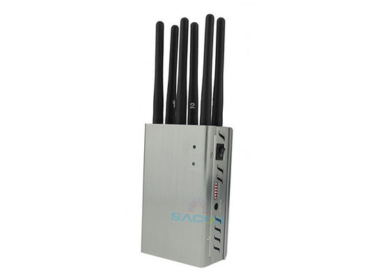 Jammer de señal de 8W de potencia de salida con rango de interferencia de 30m y 8 bandas para bloqueo multifrecuencia