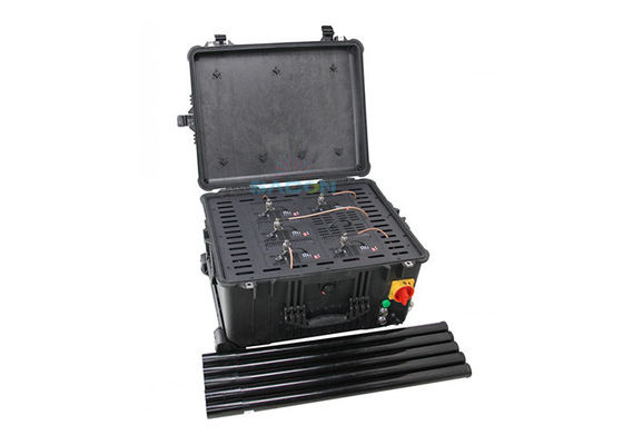 Potencia de salida de 150W Manpack Jammer con rango de interferencia de 20-200m y bloqueador de RF de 5 bandas