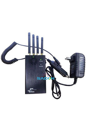 4 antenas 2W de potencia de salida Interruptor de señal portátil con rango de interferencia de 20m para bloqueo WiFi GSM GPS