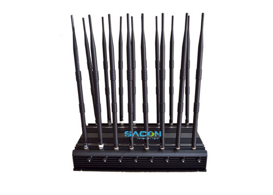 Jammer de teléfono móvil GPS de largo alcance de 70 m con 16 antenas y 5 ventiladores de refrigeración para bloqueo de señal estable