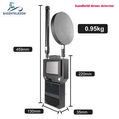 Detector de señal de dron portátil de mano con distancia de detección de 1,5 km a 2 km y rango de frecuencia de 400-6000 MHz