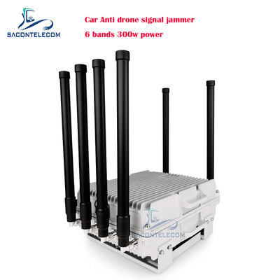 300w 6 canales Car Anti Drone Jammer de señal UAV FPV Drone bloqueo de interferencia Vehículo de defensa montado para automóvil