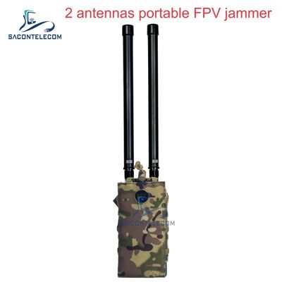 Jammmer anti-drones portátil de mano de 2 bandas con 60W de potencia de salida y batería de 32000 mAh
