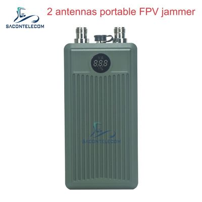 Jammmer anti-drones portátil de mano de 2 bandas con 60W de potencia de salida y batería de 32000 mAh