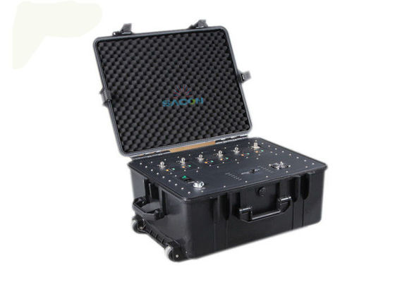 300W de alta potencia 6 bandas VHF UHF Manpack Jammer con protección VSWR para Walkie Talkie