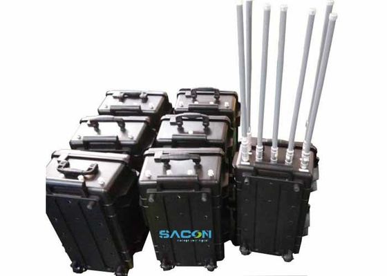 350W 7 canales Manpack Jammer con antenas de fibra de vidrio para bloqueo de señal GPS 3G 4G