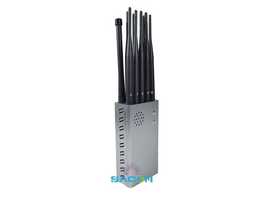 10W Jammer Portátil de Alta Potencia para Teléfonos Móviles con Batería de 8000mAh y 10 Antenas Omnidireccionales