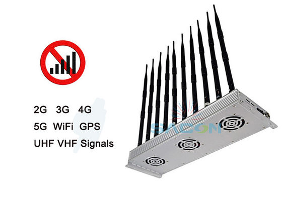 Inhibidor de señal 5G para interiores con 10 antenas y radio de 30m para operación continua de 24 horas