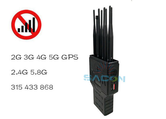 16W de alta potencia 8 antenas Interruptor de señal portátil con batería incorporada para GPS WiFi 2G 3G 4G Bloqueo