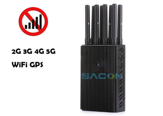 Interruptor de señal portátil de 8 bandas con potencia de salida de 4W y rango de 20m para bloqueo de WiFi GPS 2G 3G 4G