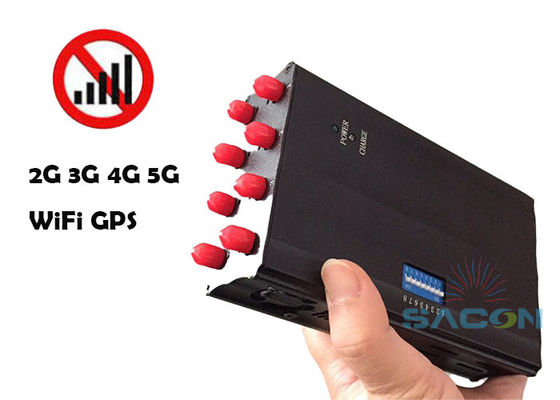 8 antenas 20m Rango 4W Fuente de alimentación de salida Jammer de señal Bloqueador de teléfono móvil Wifi Jammer