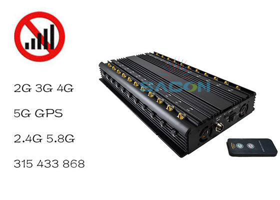 22 antenas 42W Interruptor de señal de potencia de salida con rango de interferencia de 40m para bloqueo móvil y WiFi